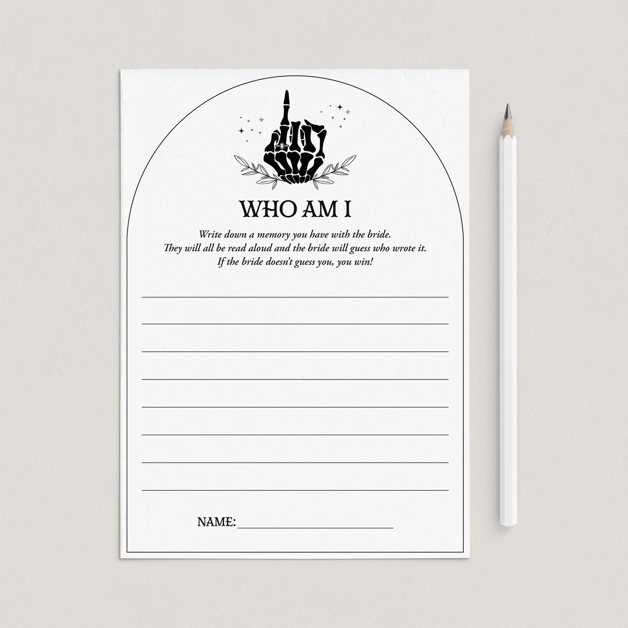 Bride or Die Bridal Shower Icebreaker Game Who Am I by LittleSizzle
