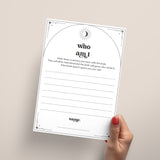 Who Am I Bridal Shower Icebreaker Game Printable Celestial Theme