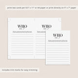 Class Reunion Memory Game Who Am I Printable