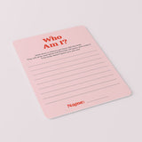 Who Am I Bridal Shower Game Pink and Red