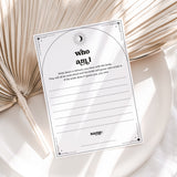 Who Am I Bridal Shower Icebreaker Game Printable Celestial Theme