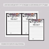 Halloween Bridal Shower Group Game Who Am I