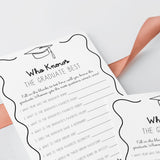 Who Knows The Graduate Best Cards Printable Wavy Border