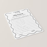 Who Knows The Graduate Best Cards Printable Wavy Border
