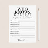 Who Knows The Birthday Boy Best Game Printable by LittleSizzle