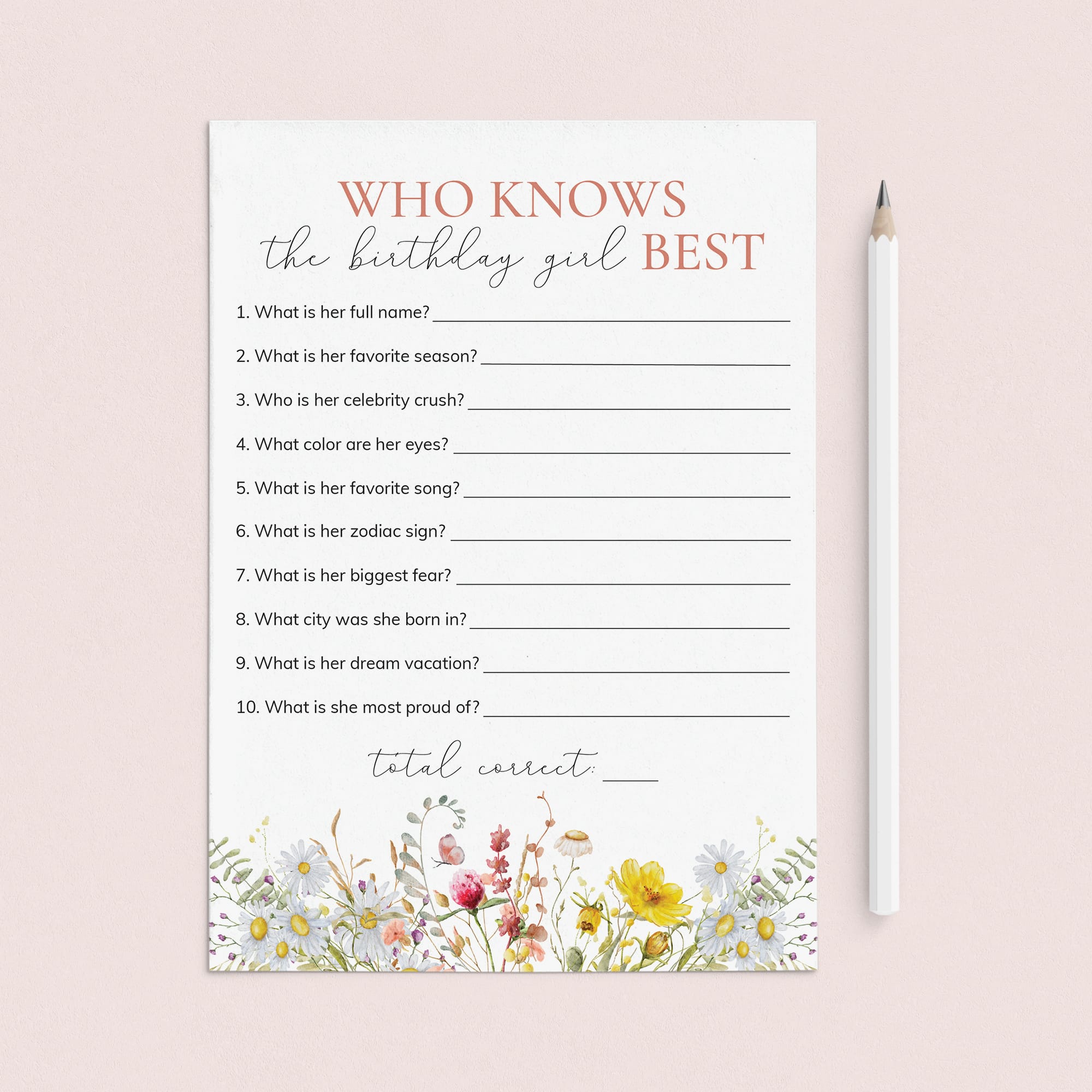 Wildflower Birthday Trivia Who Knows The Birthday Girl Best by LittleSizzle