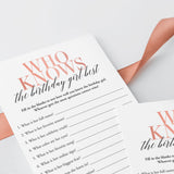 Modern Blush Birthday Games for Her Printable