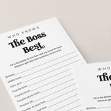 Office Party Game Who Knows The Boss Best Printable