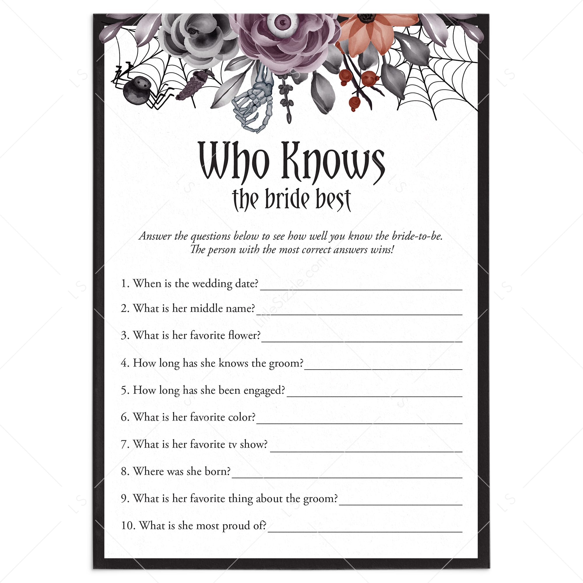 Gothic Bridal Shower Game Who Knows The Bride Best Printable – LittleSizzle gothic-bridal-shower-game-who-knows-the-bride-best-printable-littlesizzle