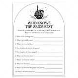 Bride or Die Bridal Shower Game Who Knows Bride Best Questions by LittleSizzle