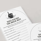 Bride or Die Bridal Shower Game Who Knows Bride Best Questions