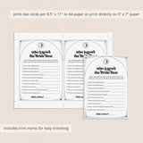 Who Knows The Bride Best Game Printable | Written In The Stars theme