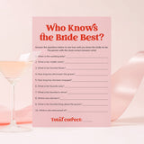 Pink Red Bridal Shower Game Who Knows The Bride Best