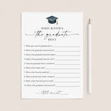 Who Knows The Grad Best Quiz Printable by LittleSizzle