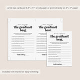 Who Knows The Graduate Best Questions Printable