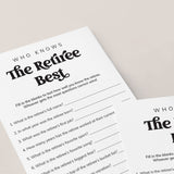 Who Knows The Retiree Best Questions Printable