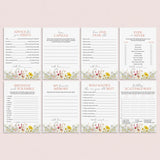 Wildflower First Birthday Party Games Bundle Printable by LittleSizzle