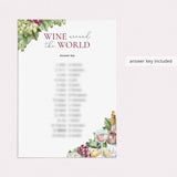 Wine Themed Party Wine Around The World with Answer Key