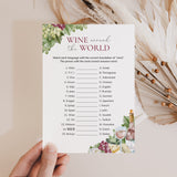 Wine Themed Party Wine Around The World with Answer Key