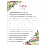 Wine Tasting Party Table Talk Topics by LittleSizzle