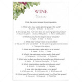 Printable Wine Trivia with Answers by LittleSizzle