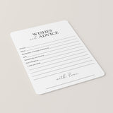 Printable Wedding Wishes and Advice Cards