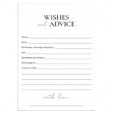 Printable Wedding Wishes and Advice Cards by LittleSizzle