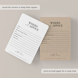 Printable Wedding Wishes and Advice Cards