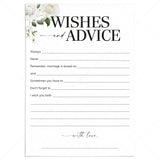 Wishes And Advice For Newlyweds Printable by LittleSizzle