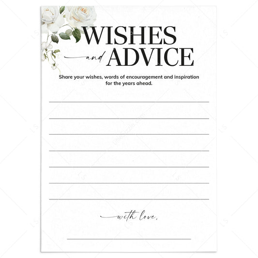 Happy Anniversary Wishes & Advice for the Couple Printable Cards by LittleSizzle