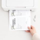 Wishes And Advice For Newlyweds Printable