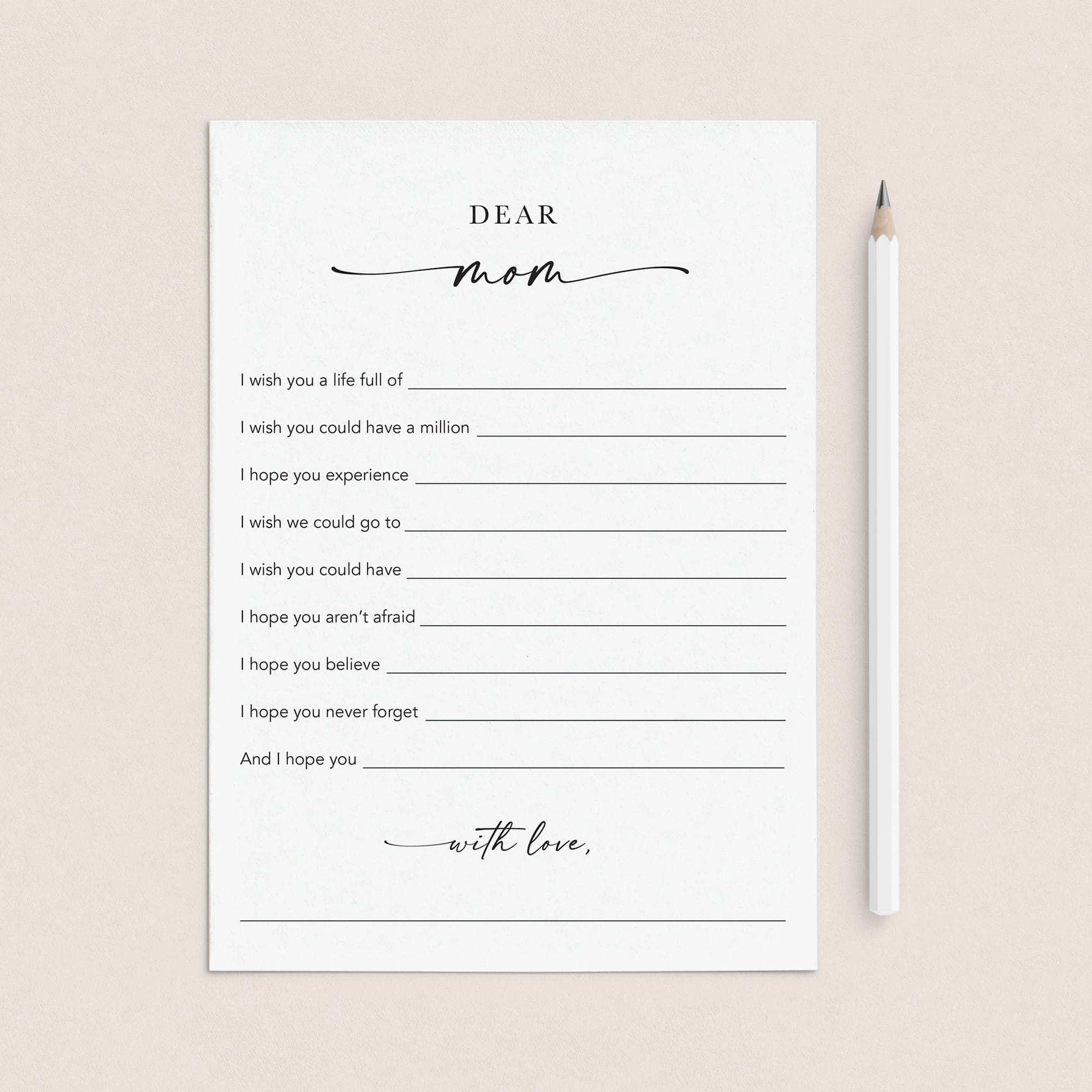 Letter To Mom Happy Mother's Day Printable by LittleSizzle