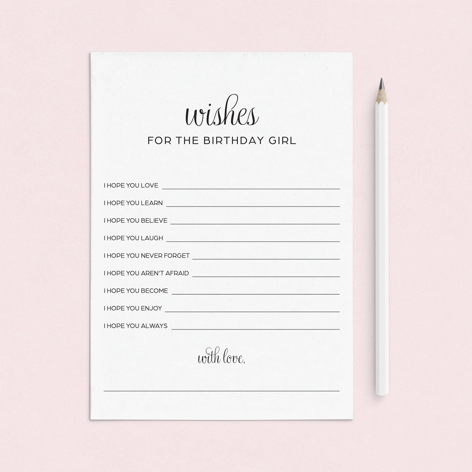Elegant Women's Birthday Party Wishes Cards Printable by LittleSizzle