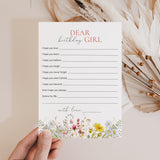 Wildflower Birthday Wishes for The Birthday Girl Cards Printable