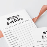 Wishes and Advice for the Birthday Girl Printable