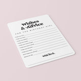 Wishes and Advice for the Birthday Girl Printable