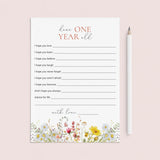 Wildflower First Birthday Party Wishes Card Printable by LittleSizzle