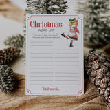 Kids Christmas Game Printable Word List