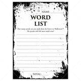 Halloween Word List Game Printable | Eerie Grunge by LittleSizzle