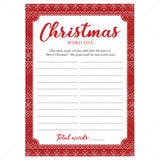 Christmas Word List Holiday Game for Families Printable by LittleSizzle
