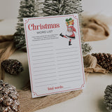 Kids Christmas Game Printable Word List