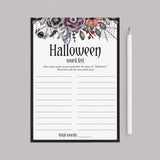 Dark Moody Halloween Word Game Printable by LittleSizzle