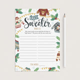 Easy Christmas Ugly Sweater Party Game Printable Word List by LittleSizzle