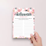 Girly Cute Ghosts Halloween Word Game Printable