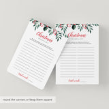 Quick Christmas Game Printable Word List