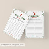 Christmas Word List Sheet Printable