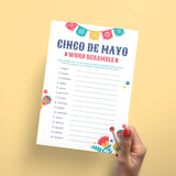 Cinco de Mayo Word Scramble with Answer Key Printable