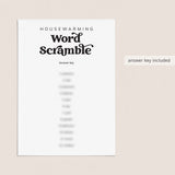 House Warming Game Word Scramble with Answers Printable