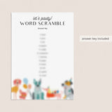 Dog Party Game Word Scramble with Answer Key
