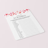 Valentines Day Word Scramble Printable Game with Answers